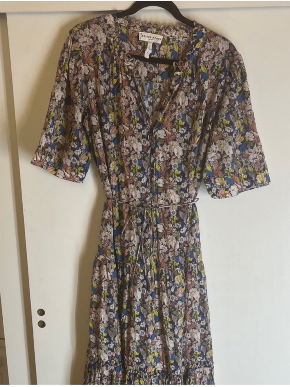 Anthropologie Apiece Apart Multicolor Floral Midi Dress SZ L